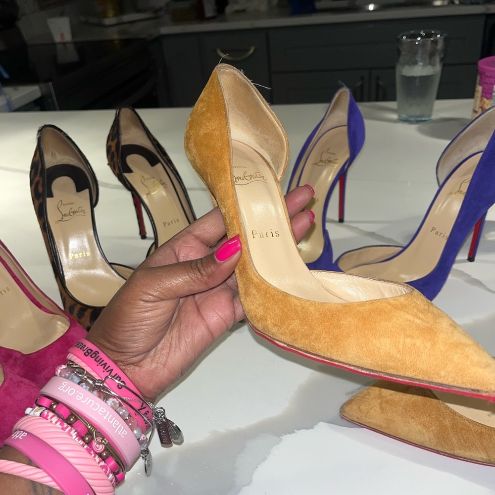 Christian Louboutin Pink and Brown Heels - Picture 8 of 9